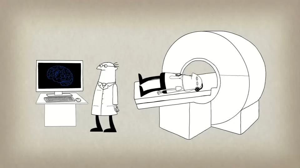 Brain activity illustration associated with music perception and processing