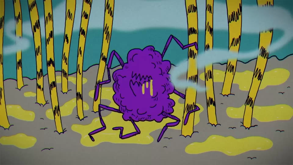 Illustration of Malassezia yeast living on the scalp