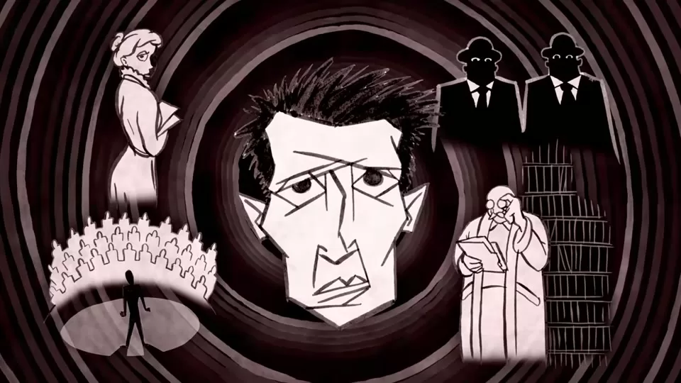 Josef K. caught inside the confusing legal machinery of The Trial