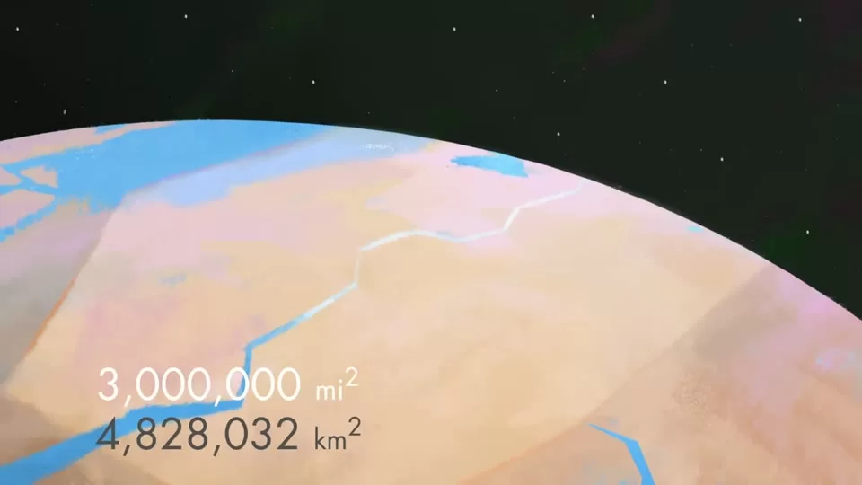 Large-scale solar farms showing the space needed for solar energy